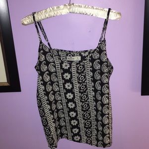 Hollister Tank, Black and White Floral Degisn